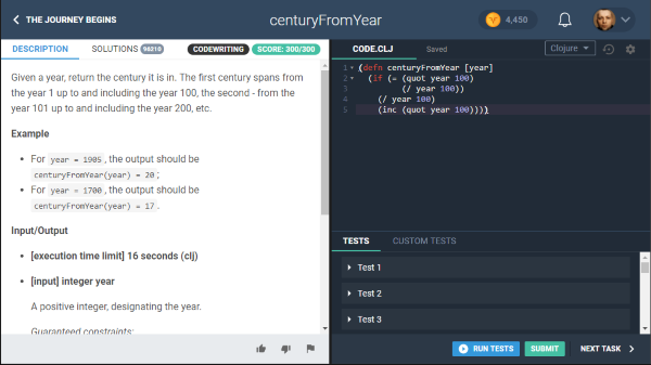 Codefights screenshot